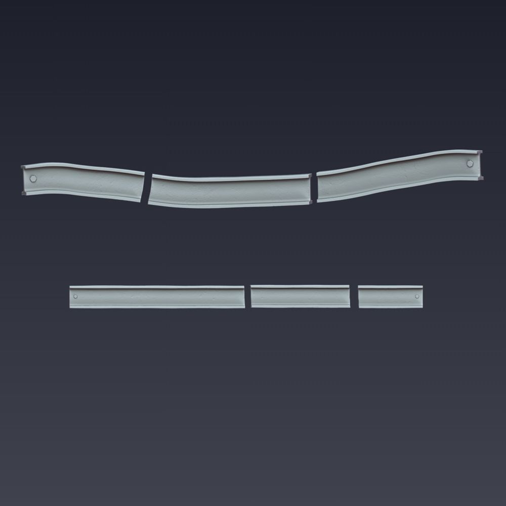 Steel Beam – 3D printed resin steel girders for bases, view 3