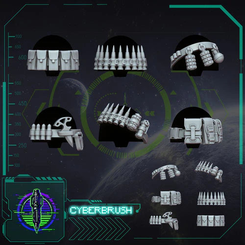 Heavy Armour Tactical Straps – 3D printed resin straps for 40mm base heavy-armour miniatures