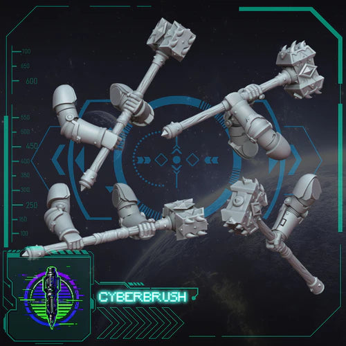 Space Vikings Dual Hands Hammer 1 – 3D printed resin two-handed hammers for 32mm miniatures