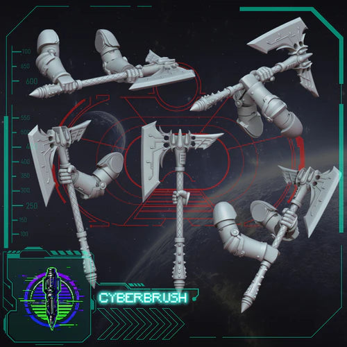 Crimson Angels Dual Hands Axe – 3D printed resin two-handed axes for 32mm miniatures