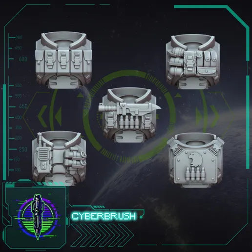 Rapt'Ops Torso Set 2 – 3D printed resin tactical chest armour for 32mm miniatures