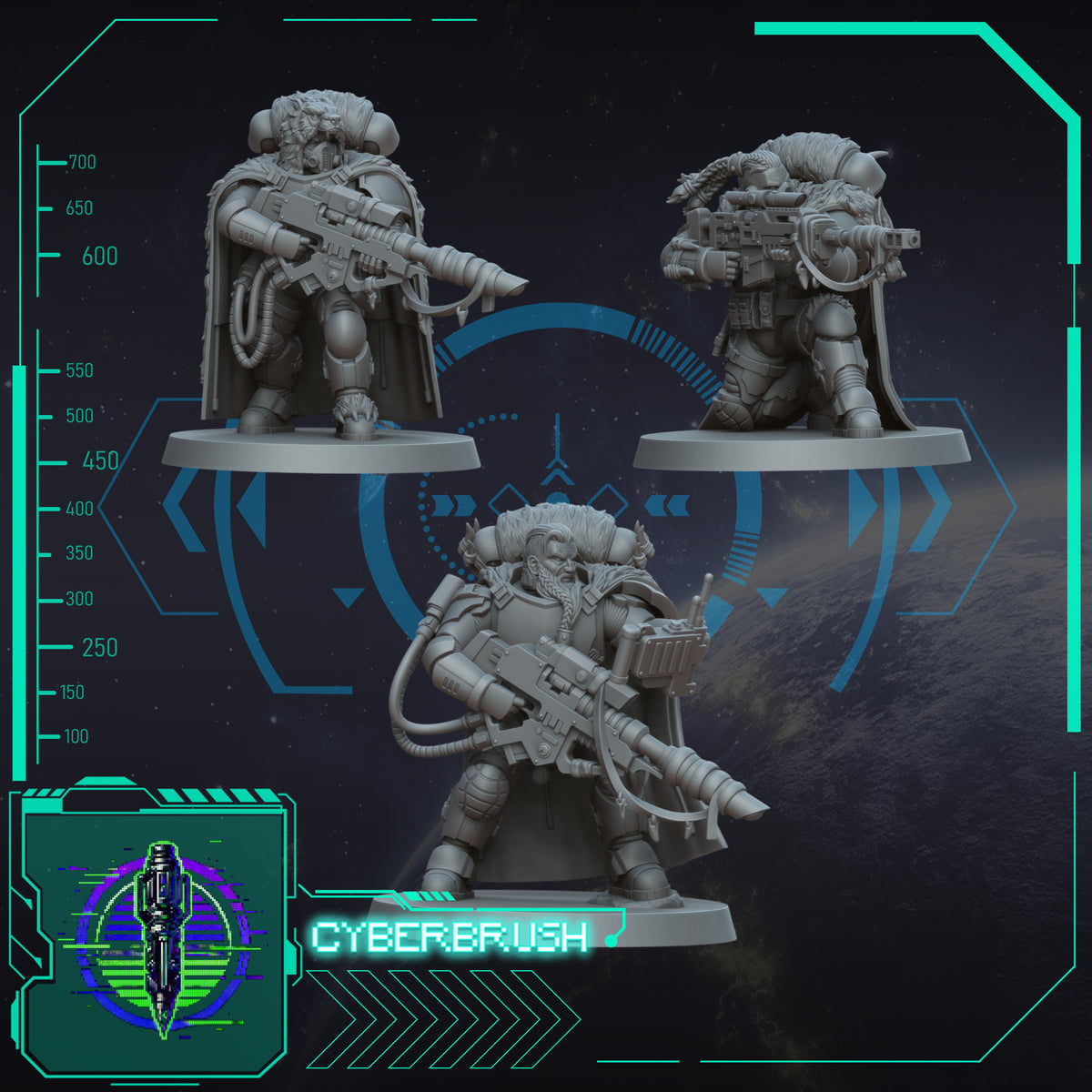 Space Vikings Sniper Squad – 3D printed resin Nordic sniper miniatures, 32mm scale
