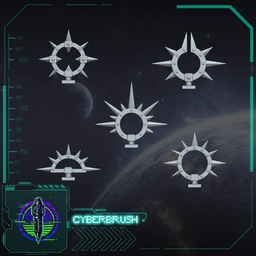 Backpack Toppers, Iron Halos – 3D printed resin backpack icons for 32mm miniatures