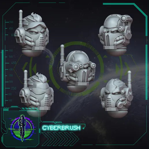 Rapt'Ops Head Set 3 – 3D printed resin recon helmets for 32mm true-scale miniatures