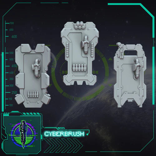 Rapt'Ops Shields – 3D printed resin tactical shields for 32mm miniatures, view 2