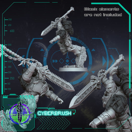 Space Viking Captain – 3D printed resin Nordic commander miniature, view 2