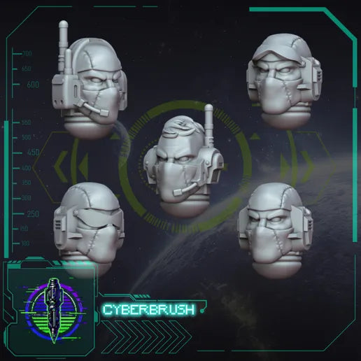 Rapt'Ops Head Set 1 – 3D printed resin tactical helmets for 32mm true-scale miniatures