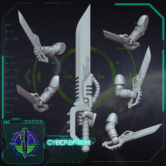 Rapt'Ops Powersword Set 1 – 3D printed resin power swords for 32mm miniatures