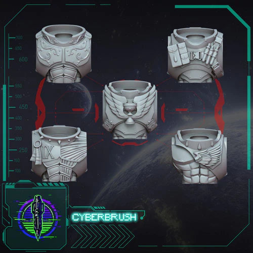 Crimson Angels Torso Set 1 – 3D printed resin torsos for 32mm miniatures