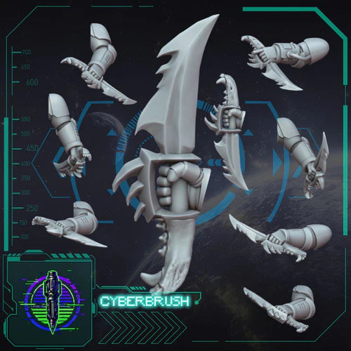 Space Vikings Knife Set 1 – 3D printed resin Nordic knives for 32mm miniatures