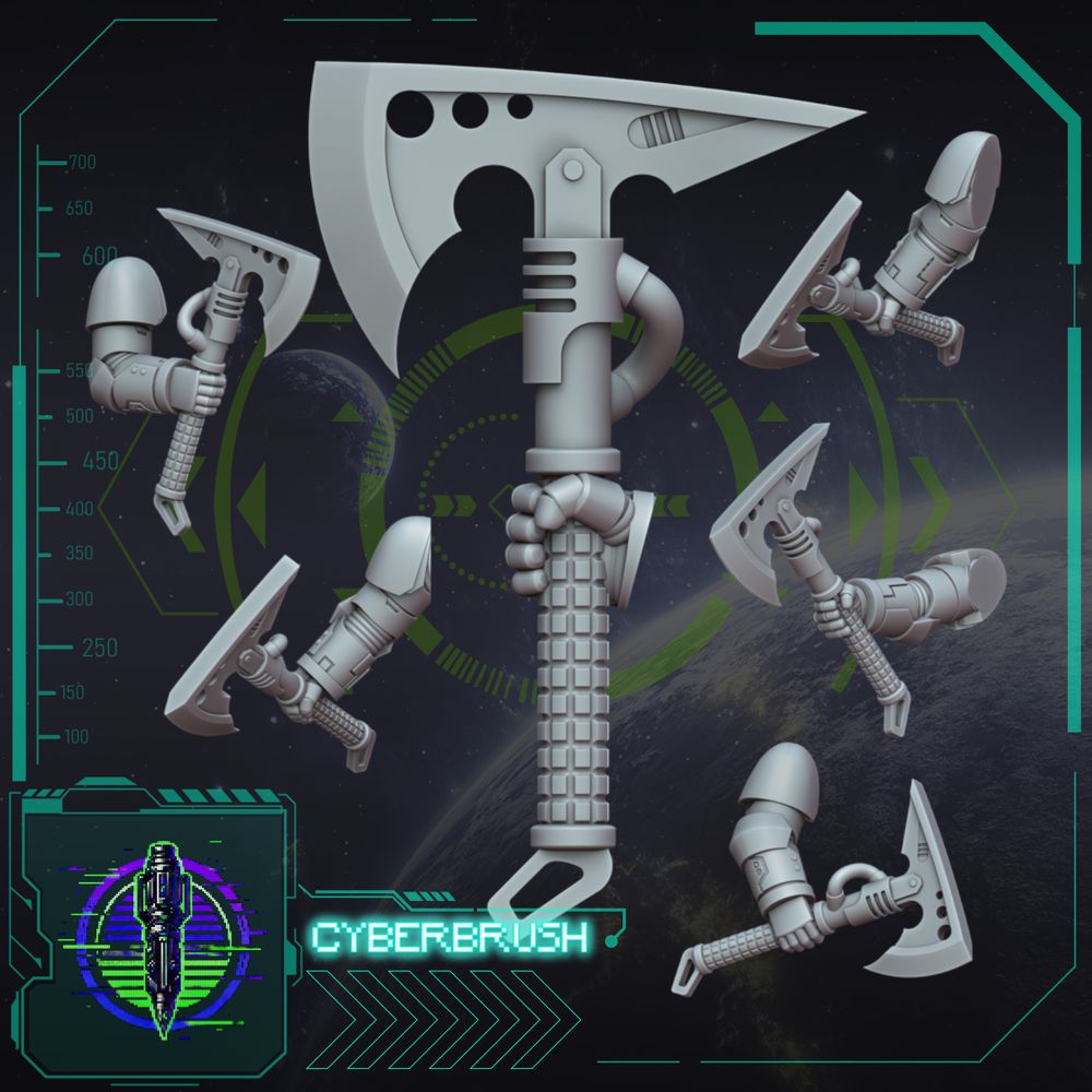 Rapt'Ops Axe Set 2 – 3D printed resin axes for 32mm miniatures