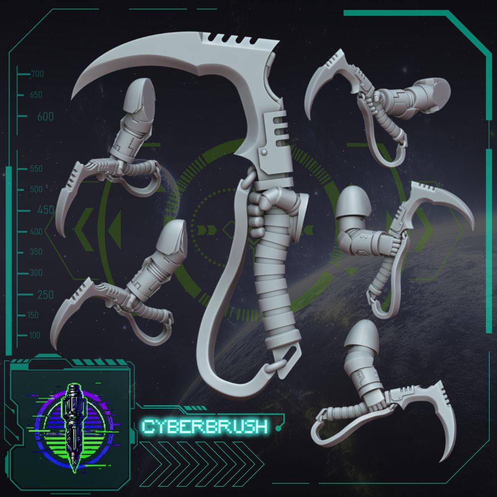 Rapt'Ops Axe Set 1 – 3D printed resin axes for 32mm miniatures