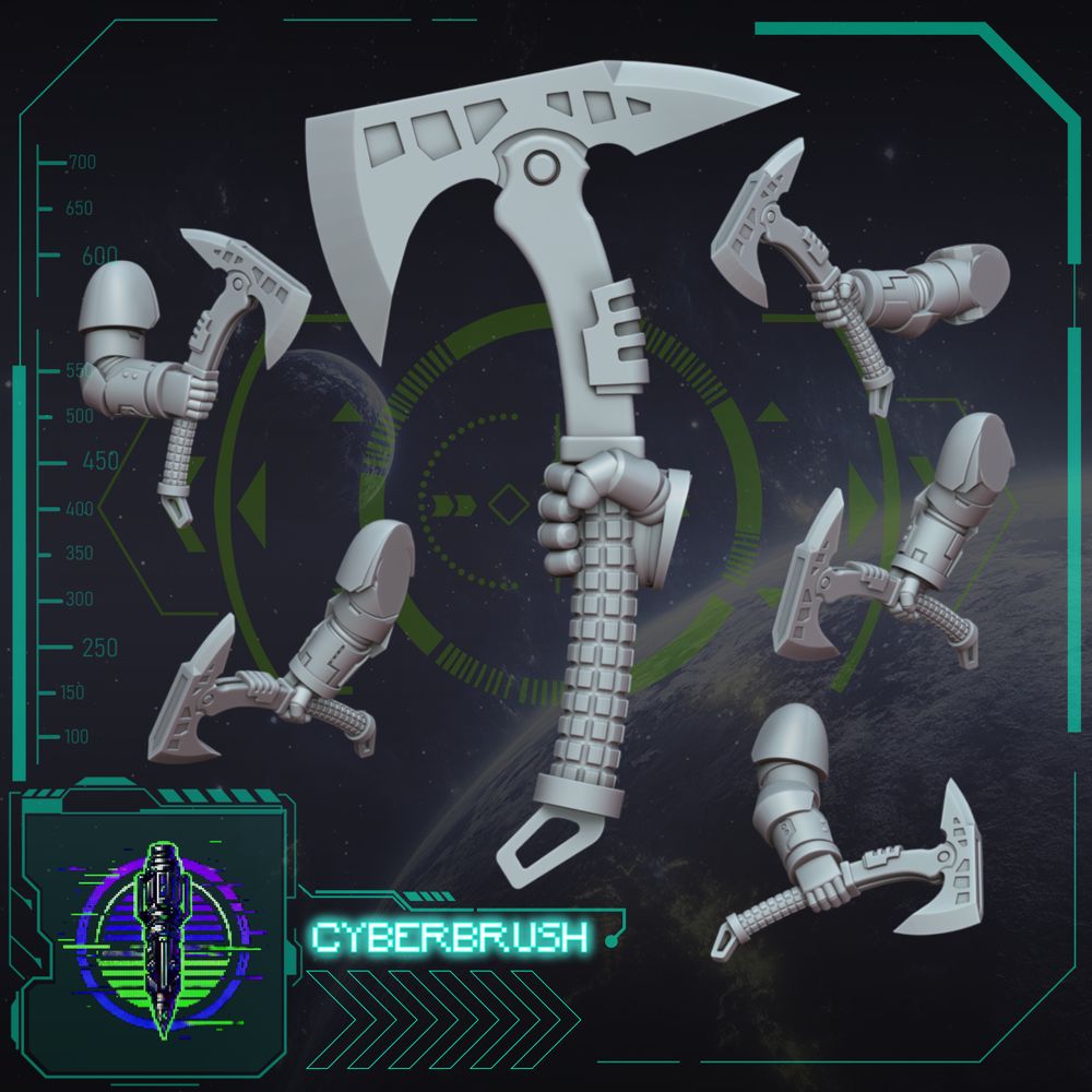 Rapt'Ops Axe Set 3 – 3D printed resin axes for 32mm miniatures