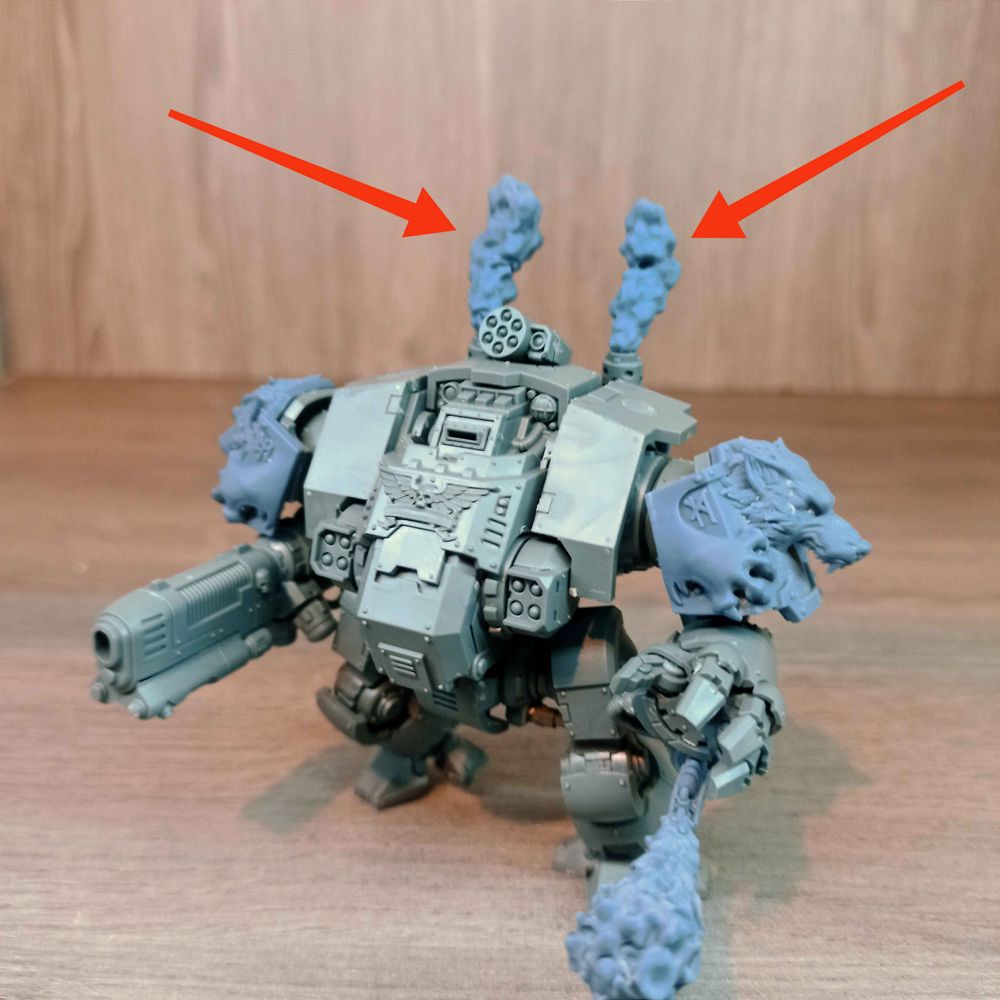 Smoke & Fire Mech Kit – 3D printed resin smoke and fire effects, view 3