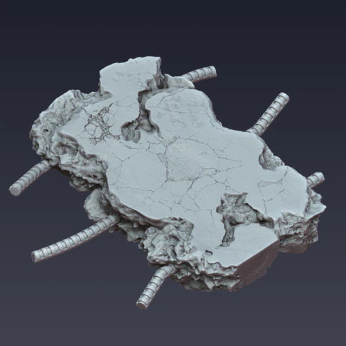 Concrete Blocs – 3D printed resin concrete blocks for miniature bases, view 3