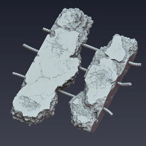 Concrete Blocs – 3D printed resin concrete blocks for miniature bases, view 2