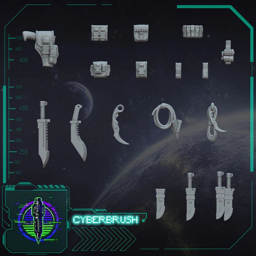 Tactical Equipments – 3D printed resin tactical gear for 32mm miniatures