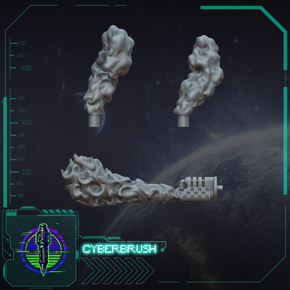 Smoke & Fire Mech Kit – 3D printed resin smoke and fire effects for vehicles and walkers