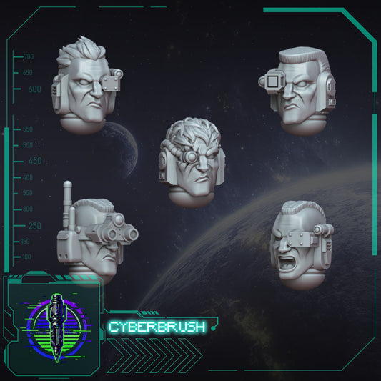 Ocular Head Set 2 – 3D printed resin helmets with optics for 32mm miniatures