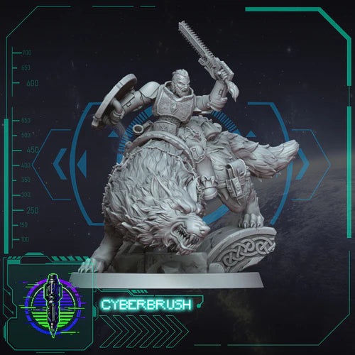 Stormwolf Rider 5 – 3D printed resin Nordic wolf rider miniature, 32mm scale