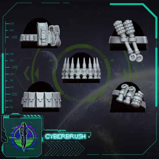 Shoulder Straps Set 1 – 3D printed resin tactical straps and webbing for 32mm miniatures