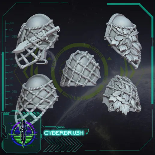 Rapt'Ops Shoulder Pad Set 1 – 3D printed resin pauldrons for 32mm true-scale miniatures