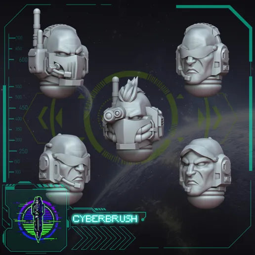 Rapt'Ops Head Set 2 – 3D printed resin helmets and visors for 32mm true-scale miniatures
