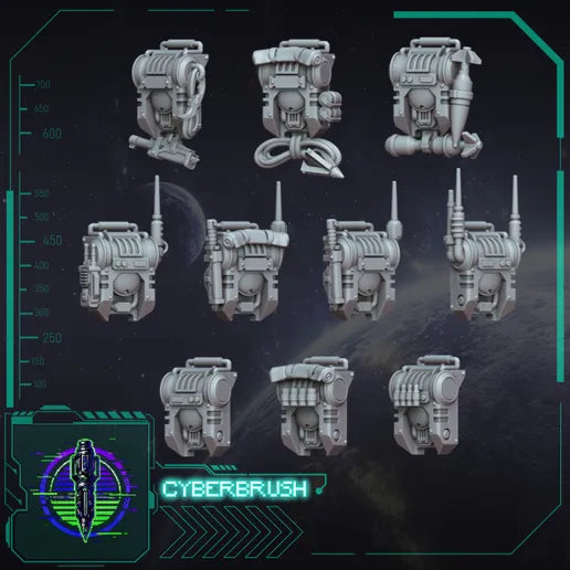 Scout Backpacks – 3D printed resin packs with bedrolls for 32mm miniatures