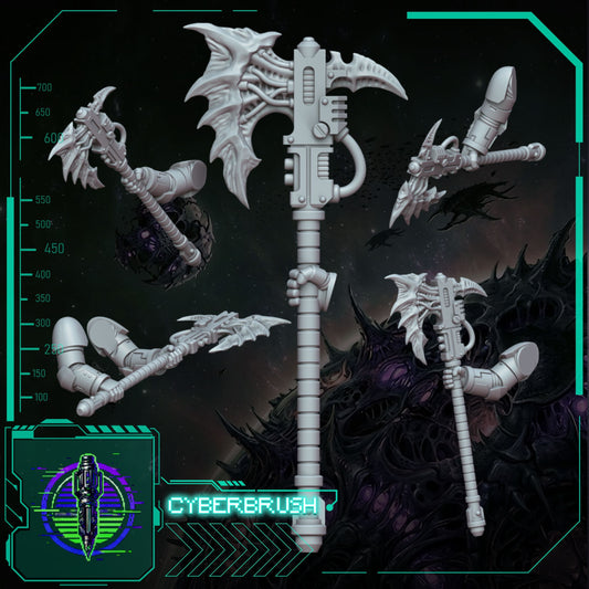 Space Bug Hunters Two-Hand Axe – 3D printed resin great axes for 32mm miniatures