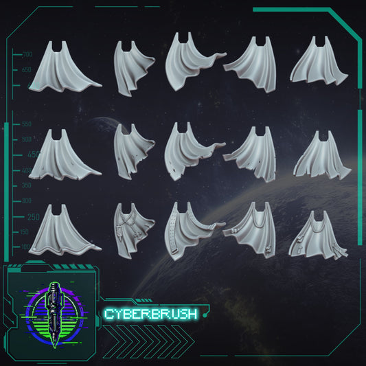 Marine Cloaks Bundle – 3D printed resin cloaks for 32mm true-scale miniatures