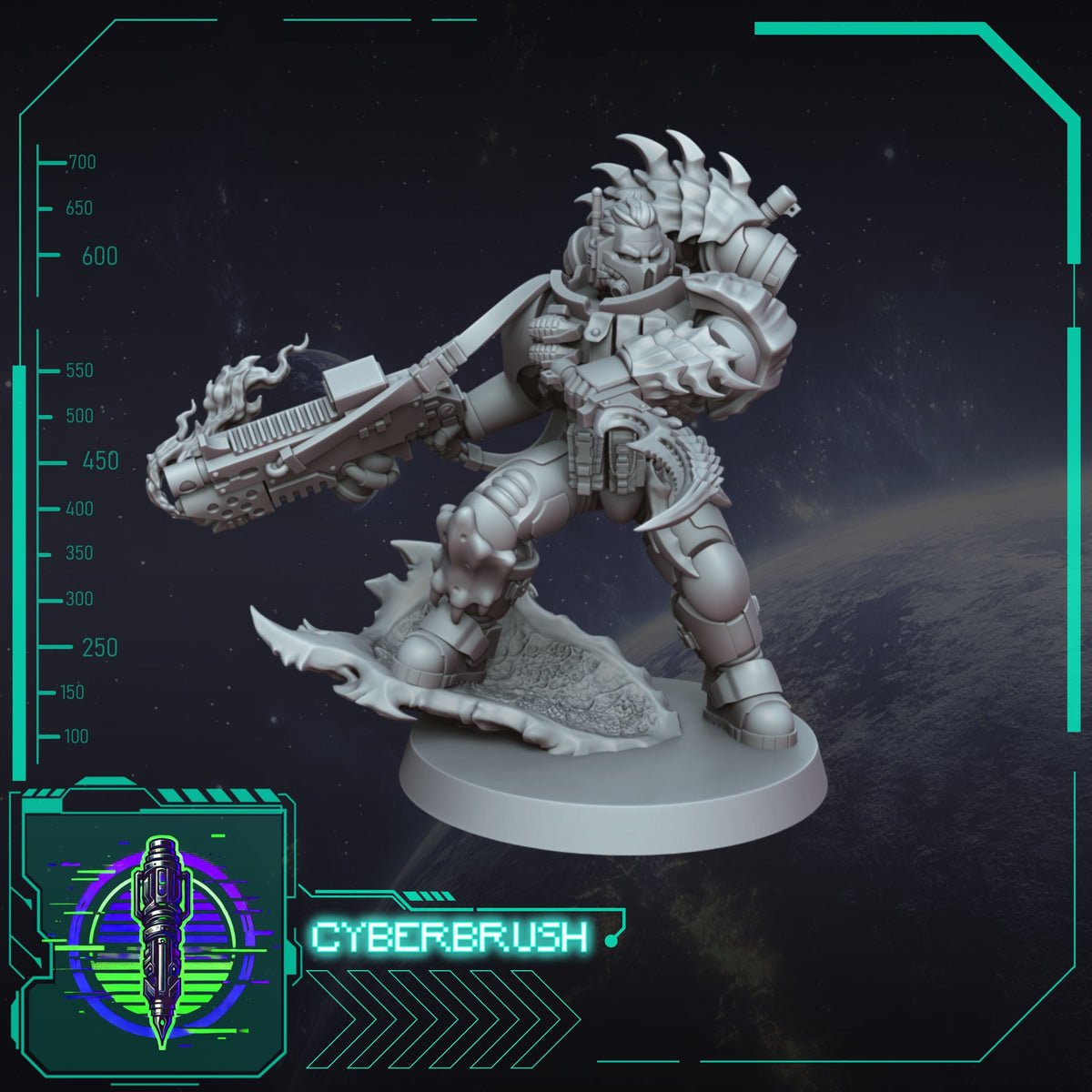 Space Bug Hunter Lieutenant – 3D printed resin officer miniature, 32mm scale