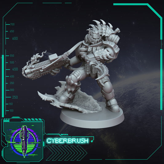 Space Bug Hunter Lieutenant – 3D printed resin officer miniature, 32mm scale