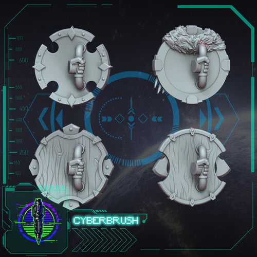 Space Vikings Stormshields (left hand) – 3D printed resin storm shields for 32mm miniatures, view 2