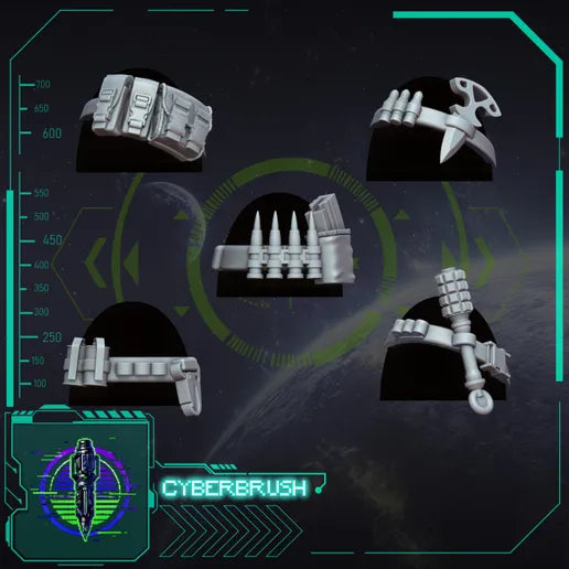 Shoulder Straps Set 2 – 3D printed resin straps and buckles for 32mm miniatures