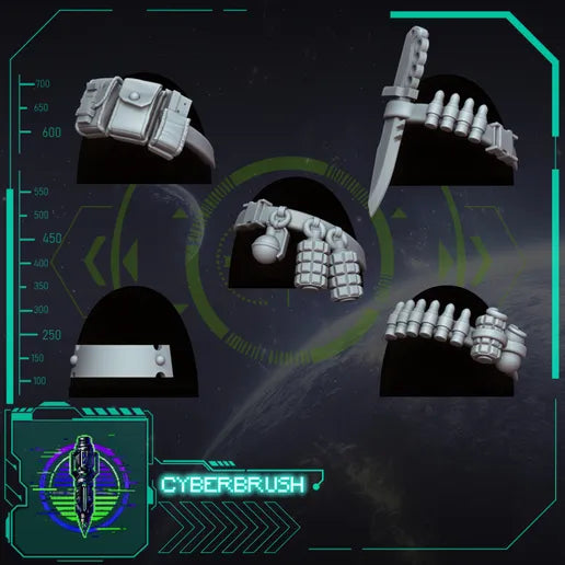 Shoulder Straps Set 3 – 3D printed resin harnesses and webbing for 32mm miniatures