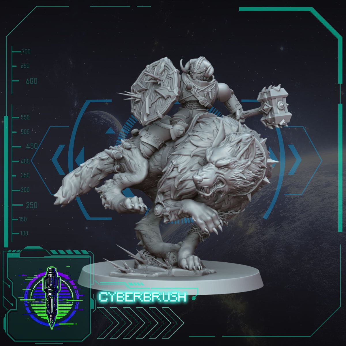 Space Vikings Stormwolves Cavalry – 3D printed resin wolf riders, view 4
