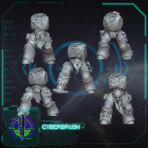 Space Vikings Body Set 1 – 3D printed resin Nordic armoured bodies for 32mm miniatures