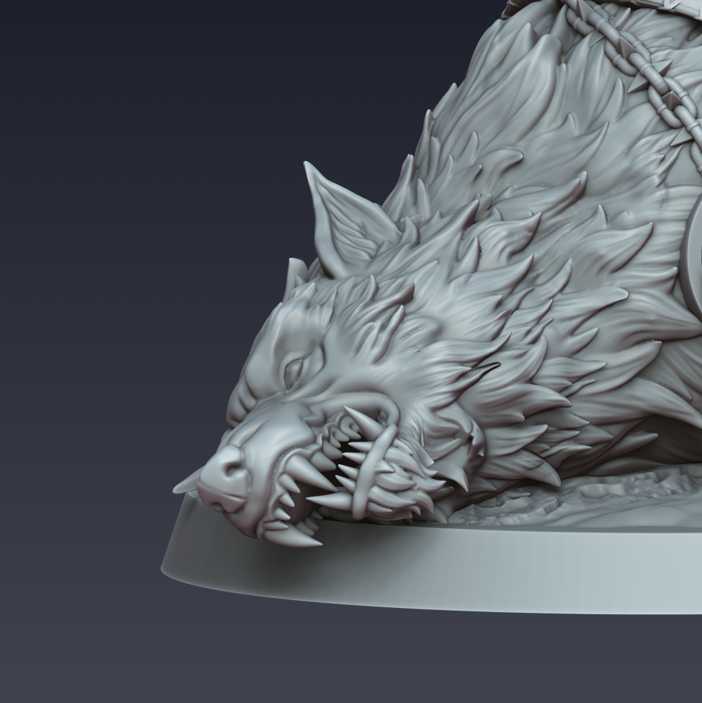 Stormwolf Rider 4 – 3D printed resin wolf rider miniature, view 7
