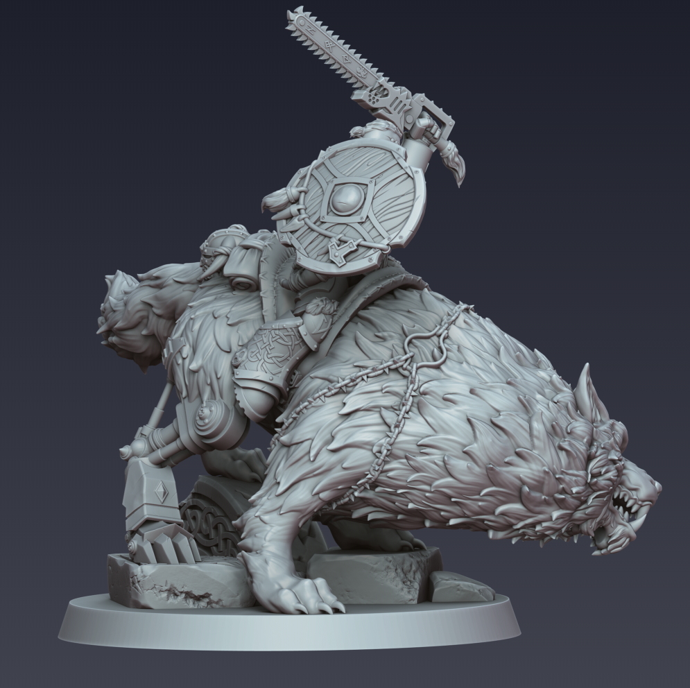 Stormwolf Rider 5 – 3D printed resin wolf rider miniature, view 2