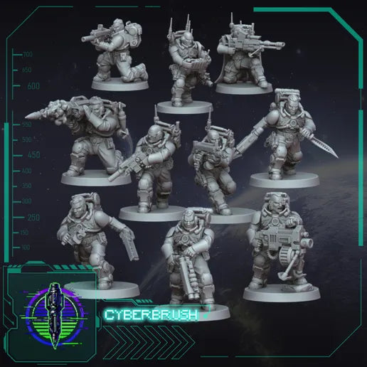Tactical Scout Squad – 3D printed resin scout miniatures, 32mm scale