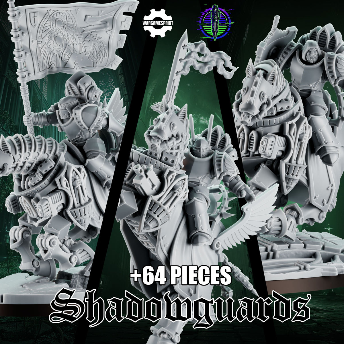 The Shadowguards – 3D printed resin crusader squad miniatures, 32mm scale