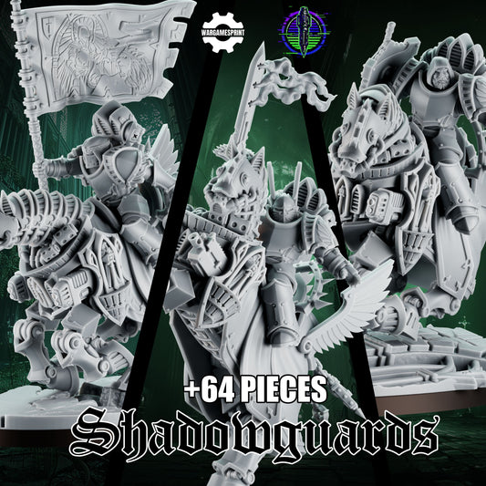 The Shadowguards – 3D printed resin crusader squad miniatures, 32mm scale