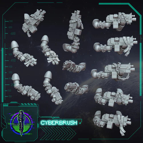 Chained Guns – 3D printed resin chained rifles for 32mm miniatures