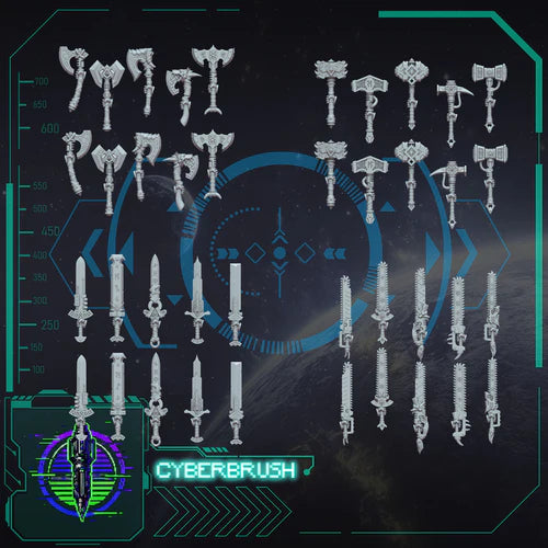 Space Vikings Close Combat Arsenal – 3D printed resin melee weapons for 32mm miniatures