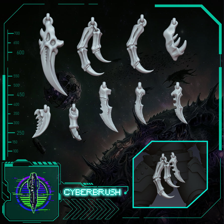 Space Bug Hunters Belt Decorations – 3D printed resin belt trophies for 32mm miniatures