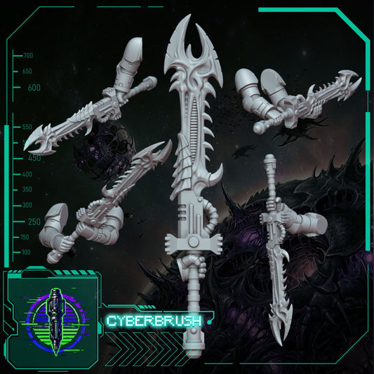 Space Bug Hunters Two-Hand Sword – 3D printed resin great swords for 32mm miniatures