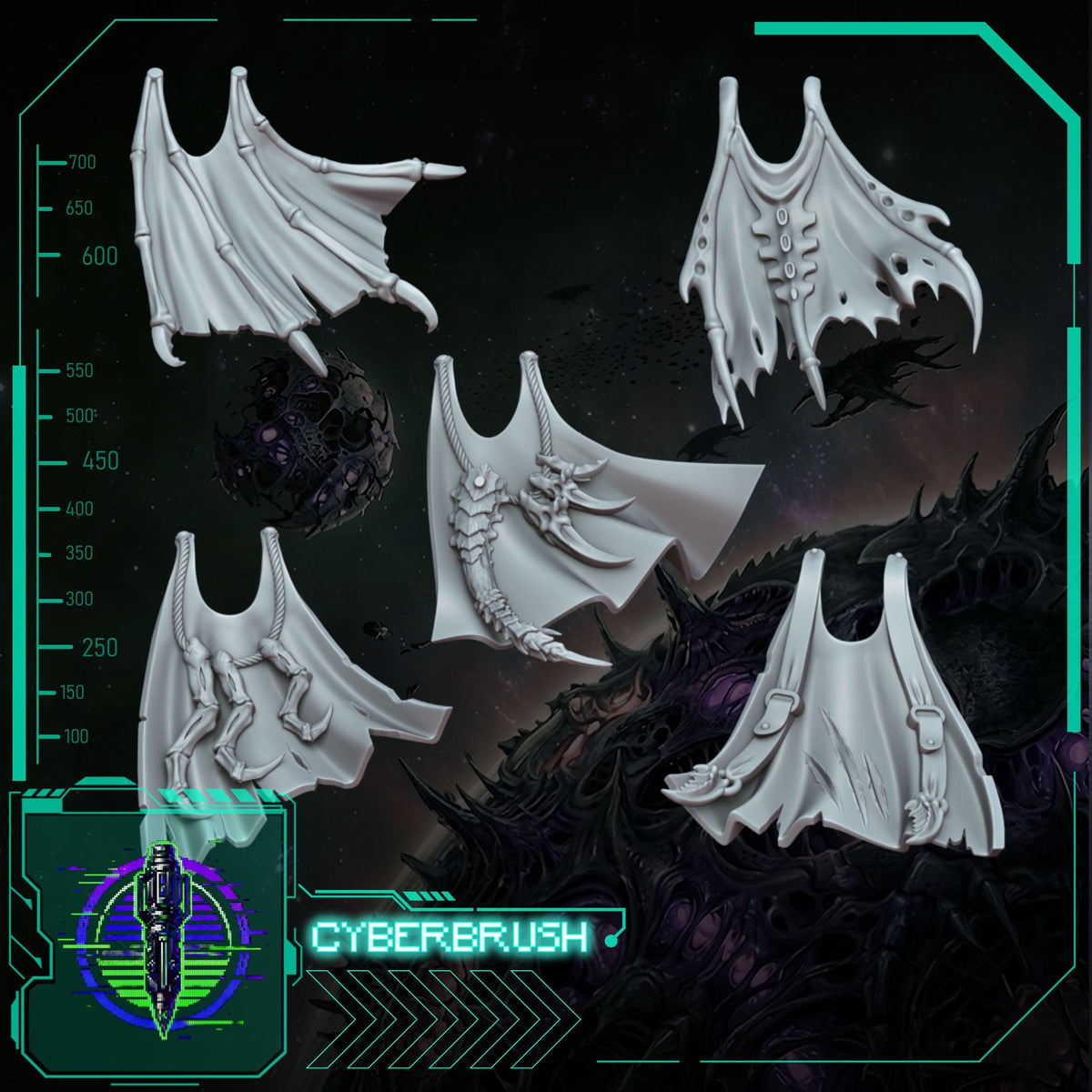 Space Bug Hunters Cloaks – 3D printed resin cloaks for 32mm miniatures