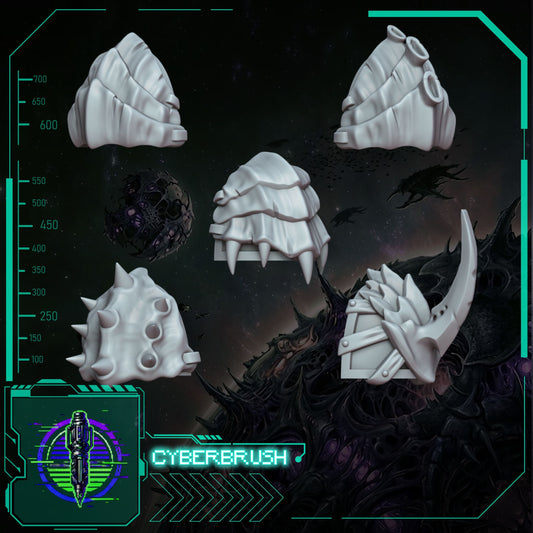 Space Bug Hunters Shoulder Pad Set 1 – 3D printed resin pauldrons for 32mm miniatures