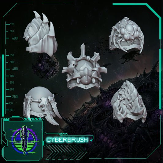 Space Bug Hunters Shoulder Pad Set 2 – 3D printed resin pauldrons for 32mm miniatures