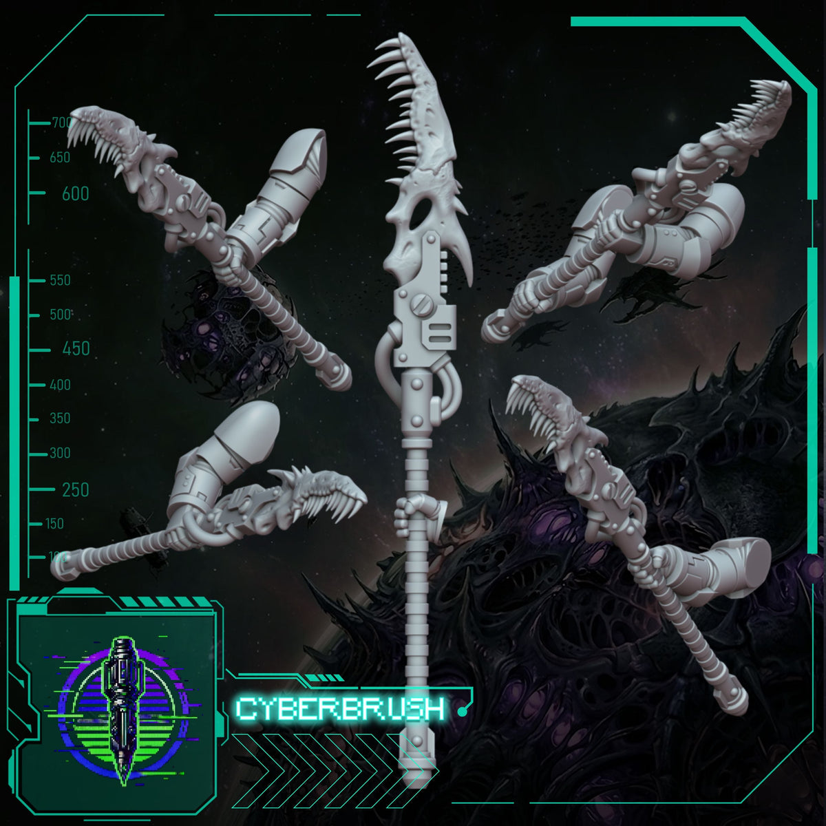 Space Bug Hunters Spears – 3D printed resin spears for 32mm miniatures